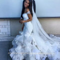 Sexy sweetheart lace custom made mermaid Ruffled wedding dress WW1414